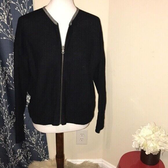 Eileen Fisher Reversible Zip Up Cardigan Sweater sz x-Small XS Organic Cotton - Picture 1 of 8